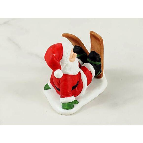 Lefton Mini Santa Figurine Christmas Holidays Home Decor 2 1/2" Porcelain 1990 - Picture 9 of 14
